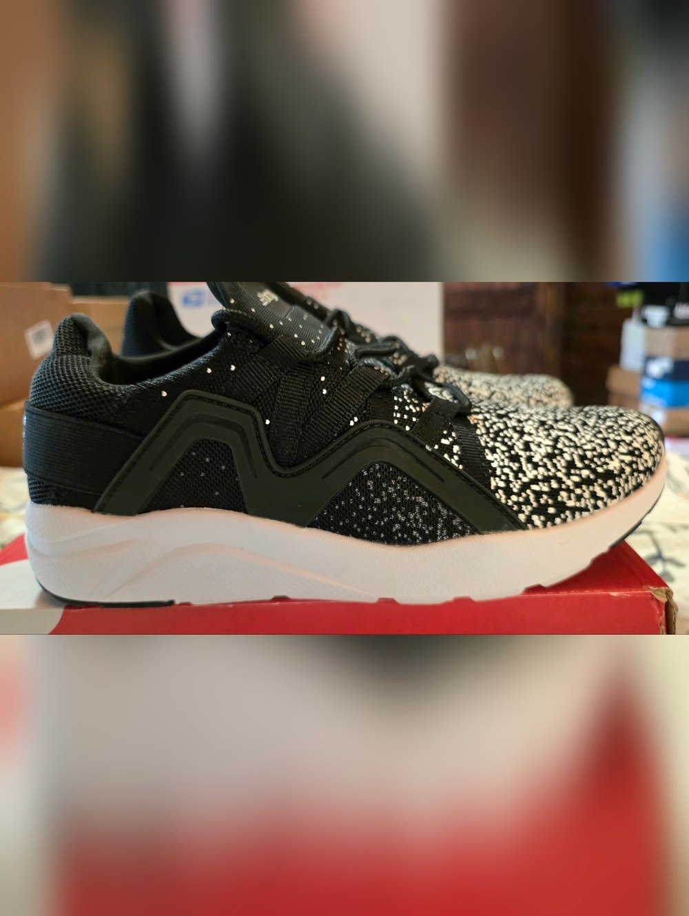 bcg Black and White Knit Sneakers